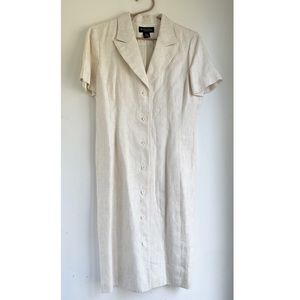 Brooks Brothers Button Down Irish Linen Pin Stripe Dress 8
